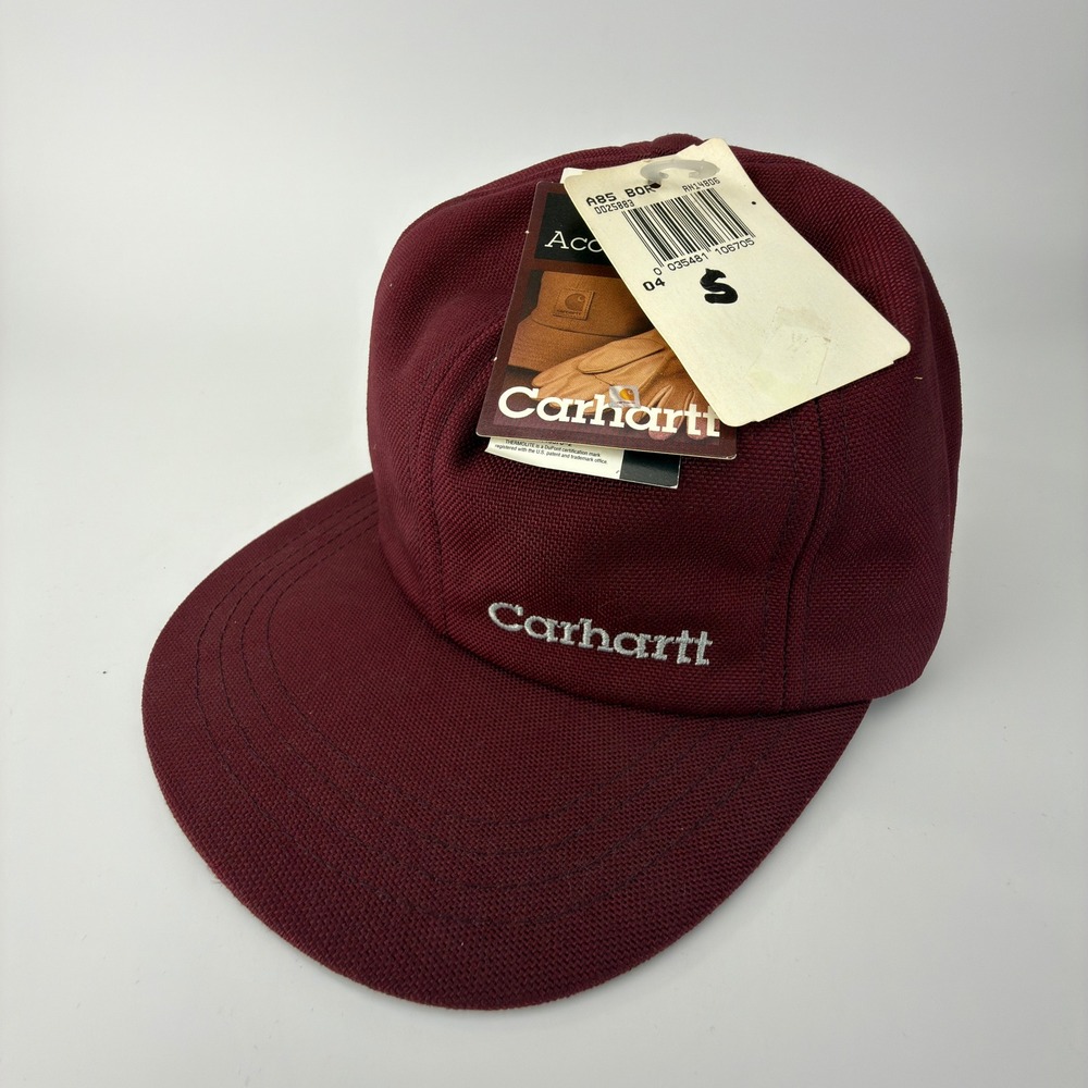 Carhartt Quilt Lined Insulated Hat Ear Flaps Mens Small A85 BOR Bordeaux NWT NOS